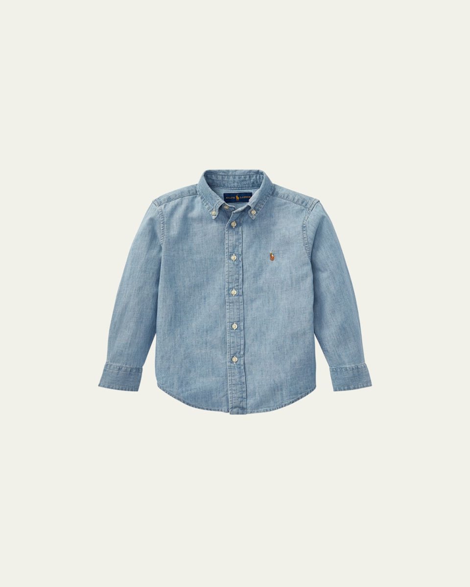 Woven Chambray Shirt, Size 2-7